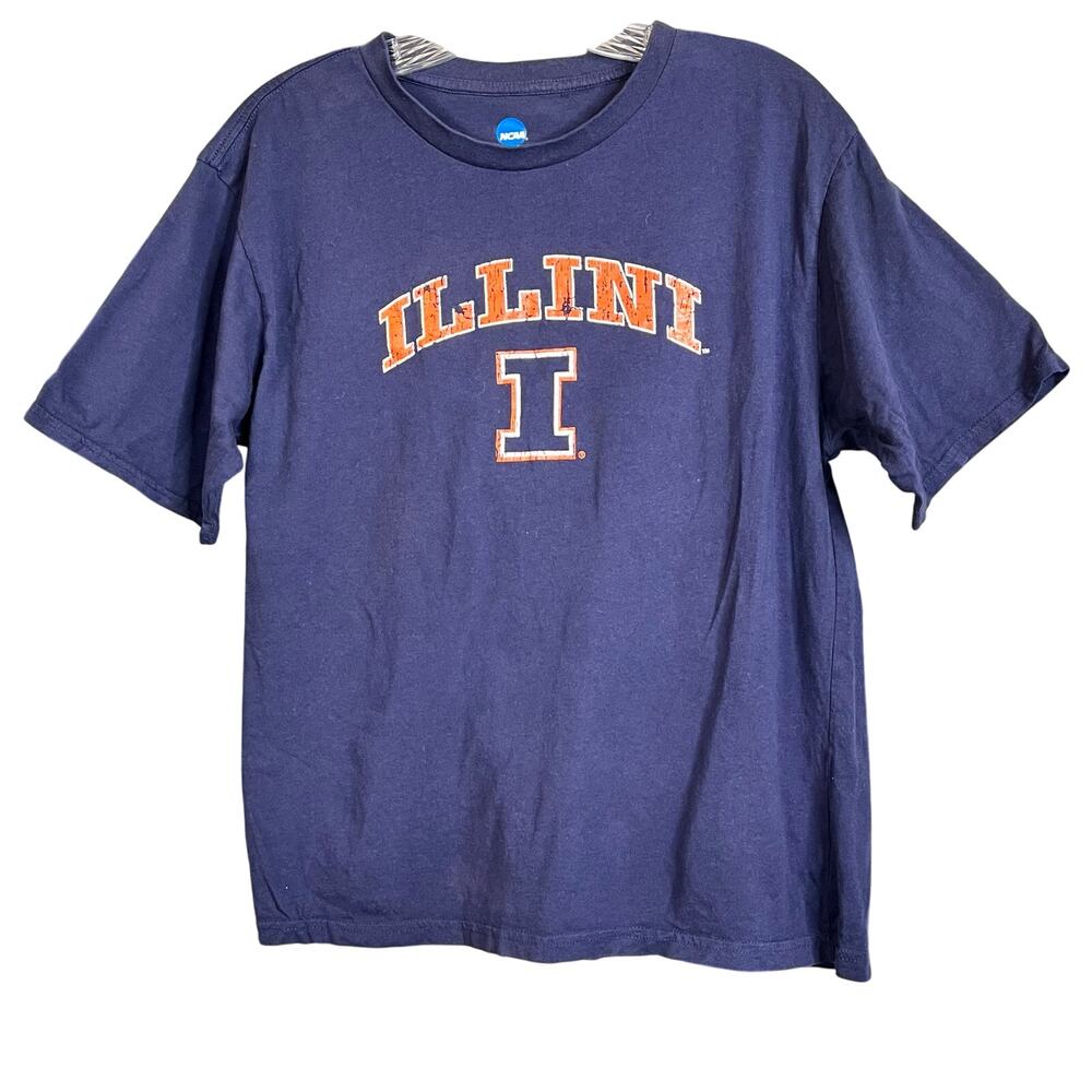 Illinois Fighting Illini Shirt Blue Short Sleeve NCAA Casual